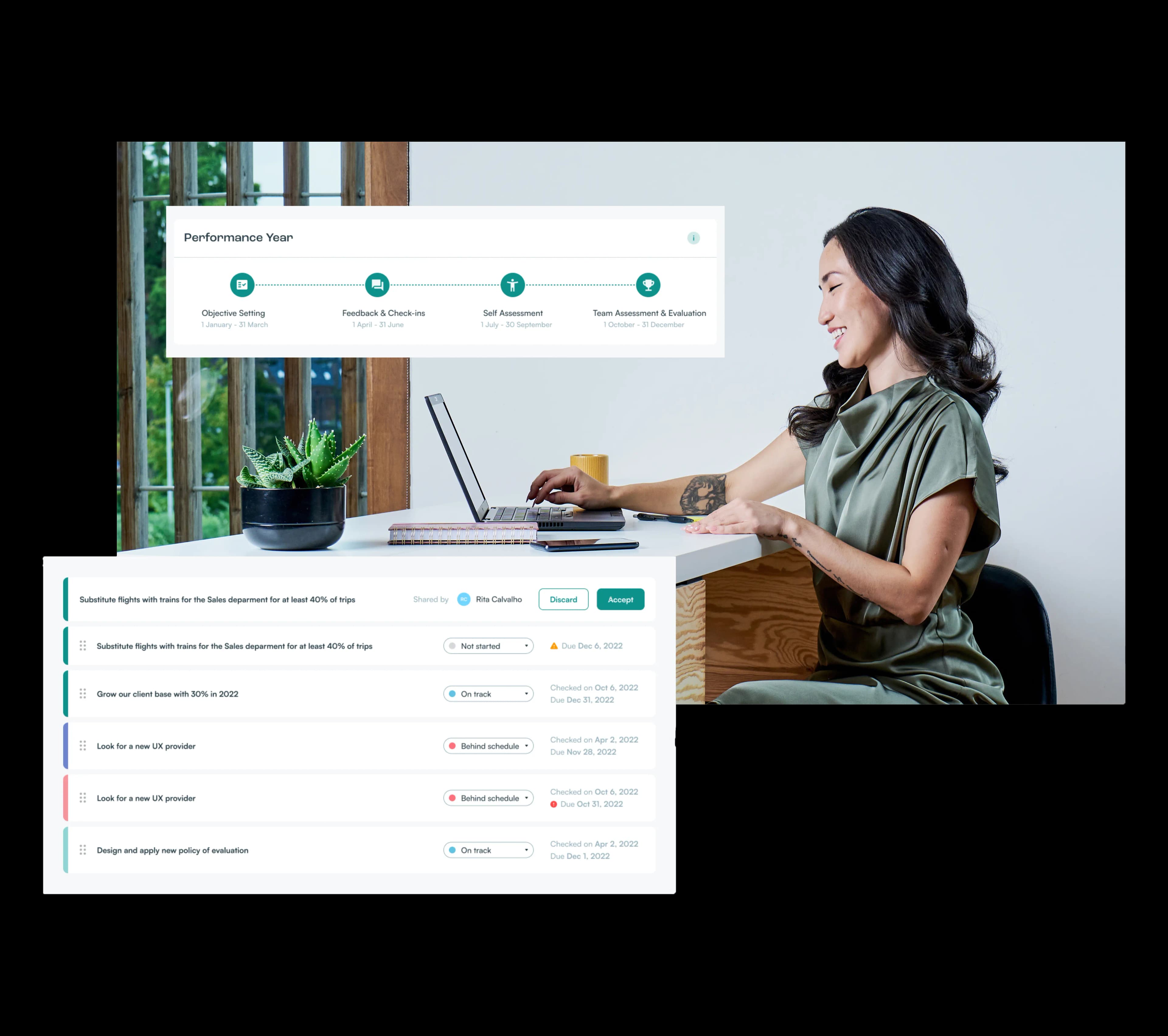 Woman sitting in front of a computer